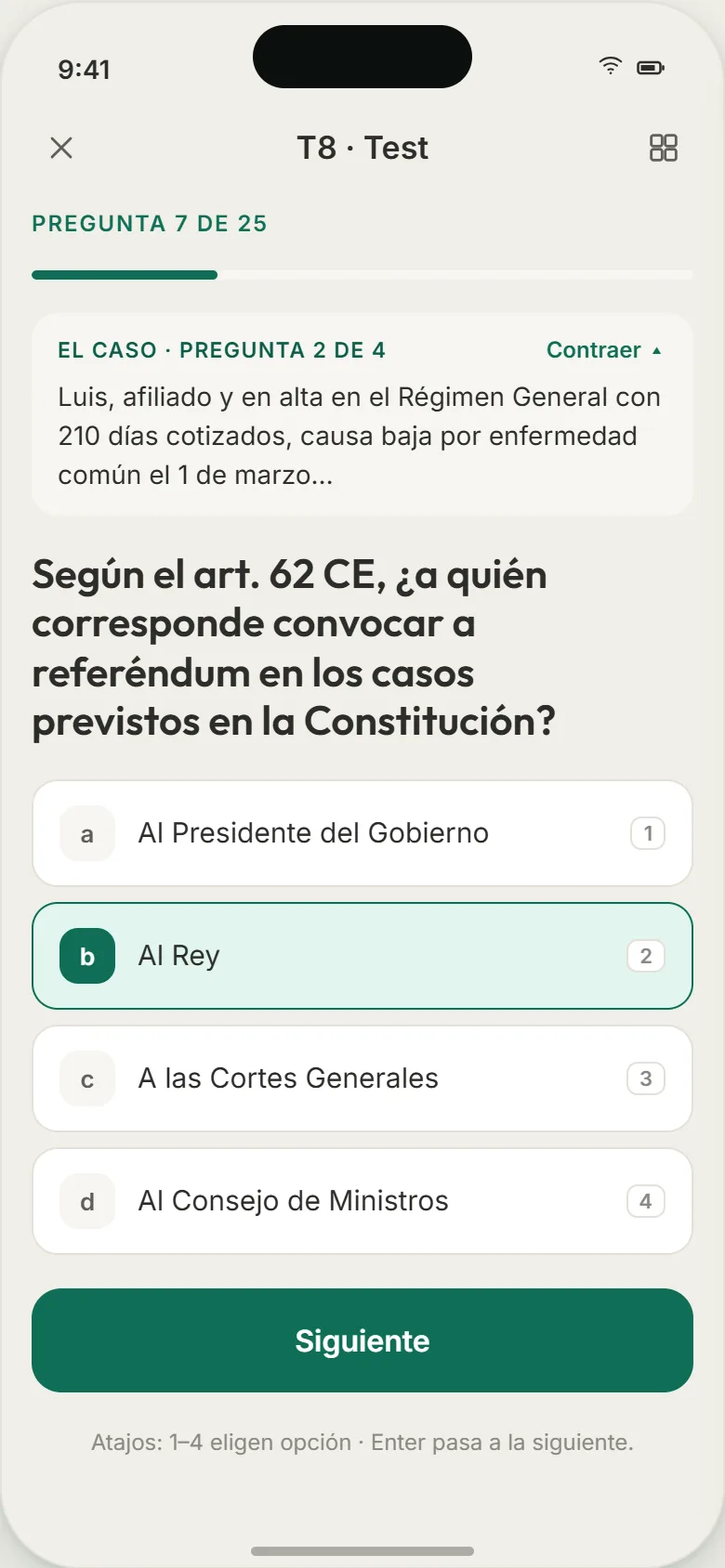 Test en el móvil